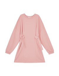 Hollow Shoulder Side Button Cottom Mini Dress