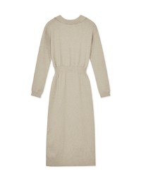 Lapel Knit Slit Maxi Dress