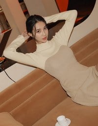 Knit Tube Dress Maxi Length with Bra Padded