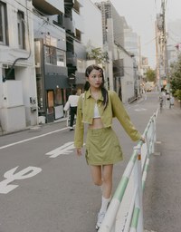 【SHIUAN'S DESIGN】Retro Denim Jeans Blazer Jacket (With Shoulder Pads)