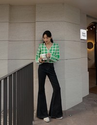Colorful Tweed Plaid Blazer Jacket