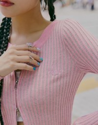 【SHIUAN'S DESIGN】Retro Straight Double Zip Knit Top