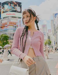 【SHIUAN'S DESIGN】Retro Straight Double Zip Knit Top