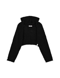 Bouclé Hooded Crop Cardigan