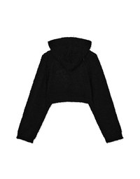 Bouclé Hooded Crop Cardigan