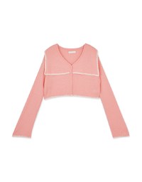 Collar Snap Button Cardigan Knit Top
