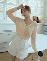 Colorful Rainbow Mixed Knit Top