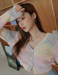 Colorful Rainbow Mixed Knit Top