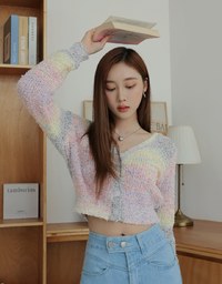 Colorful Rainbow Mixed Knit Top
