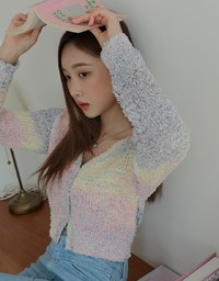 Colorful Rainbow Mixed Knit Top