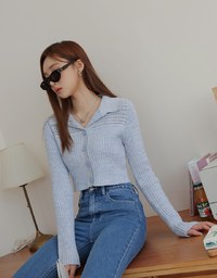 Hallowed Openwork Crochet Knit Top Sweater with Collar