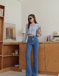 Hallowed Openwork Crochet Knit Top Sweater with Collar