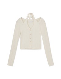 Halter Neck Hollow Knit Top