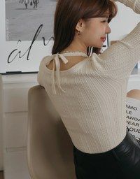 Halter Neck Hollow Knit Top