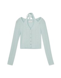 Halter Neck Hollow Knit Top