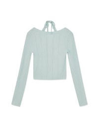 Halter Neck Hollow Knit Top