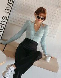 Halter Neck Hollow Knit Top