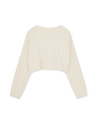 V Neck Fluffy Sweater Knit Top