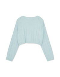 V Neck Fluffy Sweater Knit Top