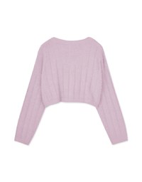 V Neck Fluffy Sweater Knit Top