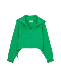 Crew Neck Puff Sleeve Knit Top
