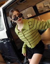 Lapel Line Knit Top