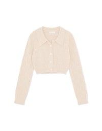 Detailed Plaid Collar Knit Top