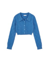Detailed Plaid Collar Knit Top