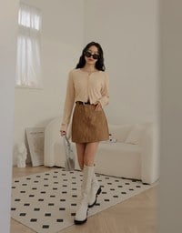 Round Neck Flannel Knit Top