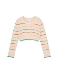 Colorful Line Knit Crop Top