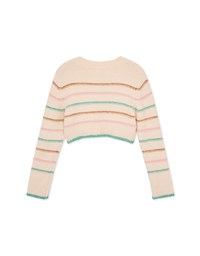 Colorful Line Knit Crop Top