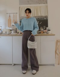 Bouclé Hooded Knit Top