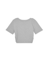 Minimalist V-neck Side Ruched Tee Top
