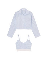 Two-Piece Cinched Waist Short Shirt