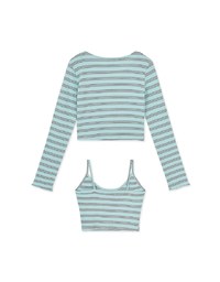 Two-Piece Striped Knit Top Set