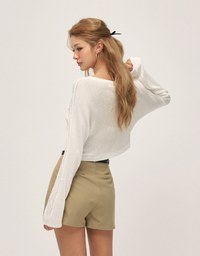 Multi-line Knit Crop Top