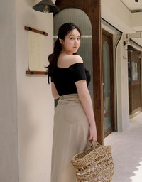 Plain One Shoulder Padded Top