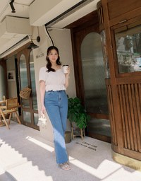 French Square Neck Ruffle Top