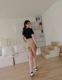 Texture Square Neckline Puff Sleeve Top