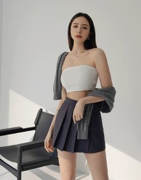 Silky Elastic Bra Padded Tube Top