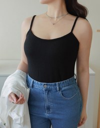 Knit Thin Shoulder Strap Padded Tube Vest