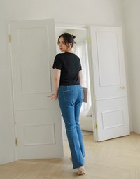 Sheer Ruched Splice Short Sleeve Top