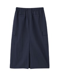 Drawstring Back Slit Long Skirts