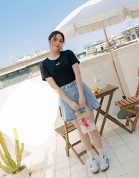 Vintage Pleated Jeans Denim Skirts