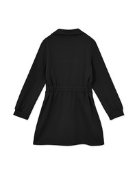 Half-Zip Turnover Collar Dress