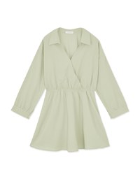 Crossover Lapel Shirt Dress