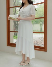Chiffon Ruched Mermaid Long Dress