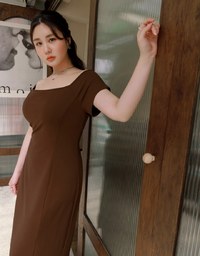 AIRY HOURGLASS Cooling Bra Padded Off Shoulder Midi Dress