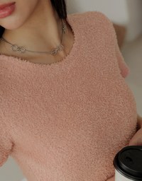 Textured Round Neck Knit Top