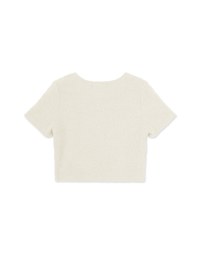 Textured Round Neck Knit Top